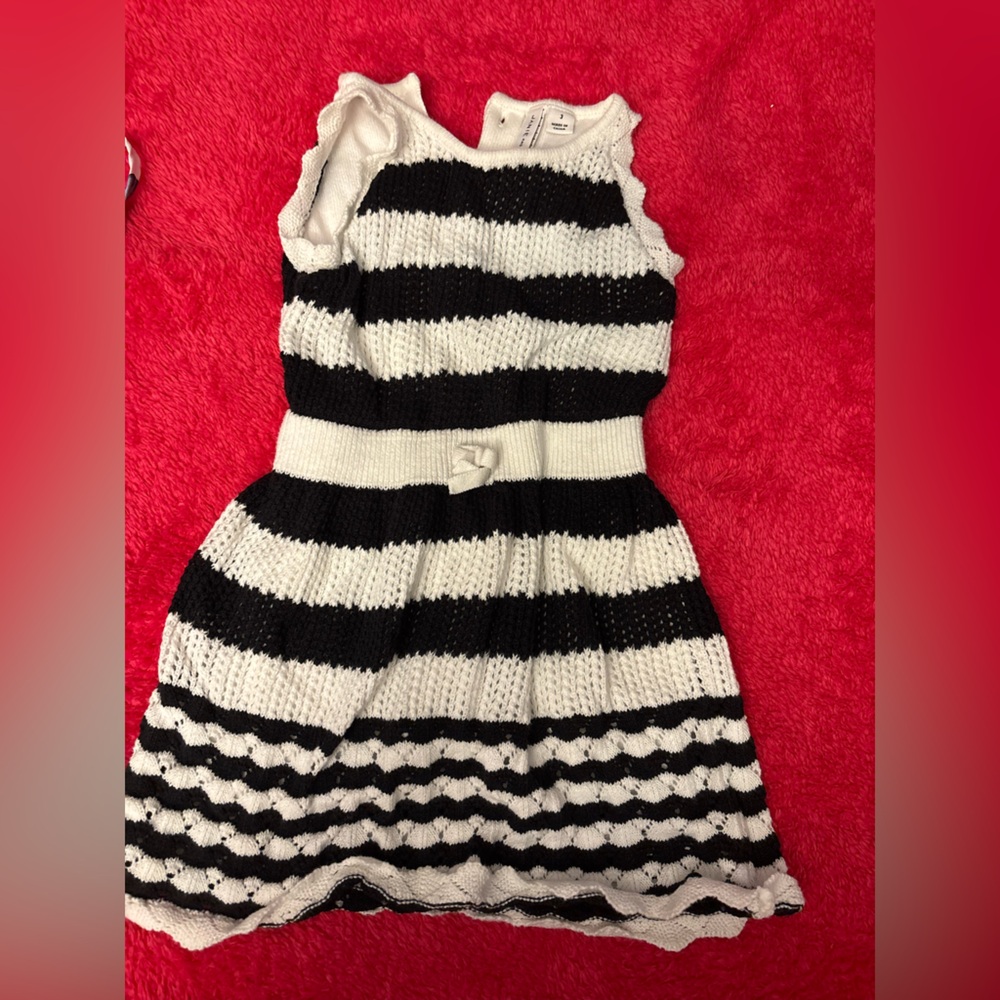 Janie and Jack Black and White Striped Dress